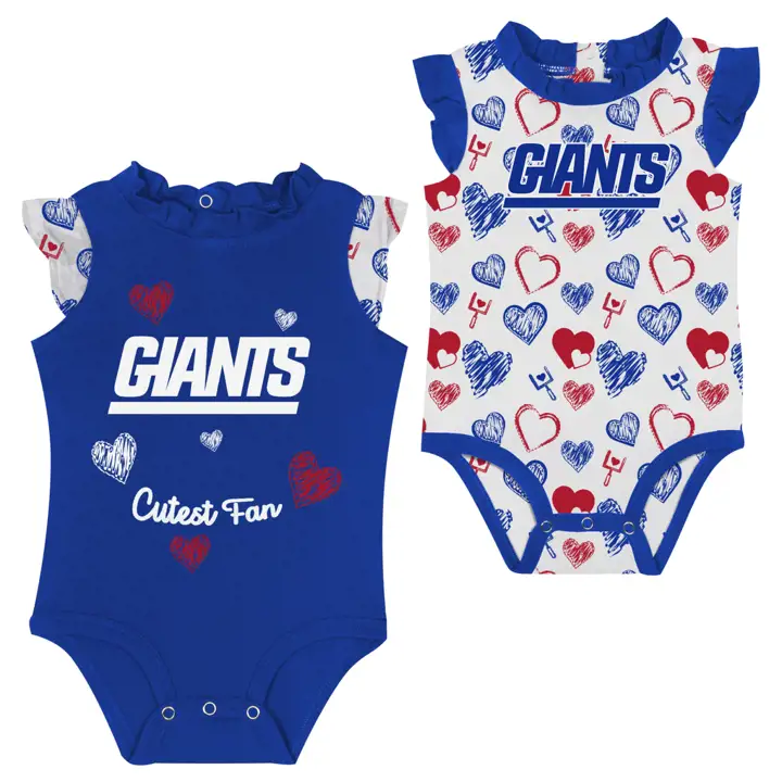 Ensemble 2 pièces à volants New York Giants NFL NB Happy Hearts BLEU