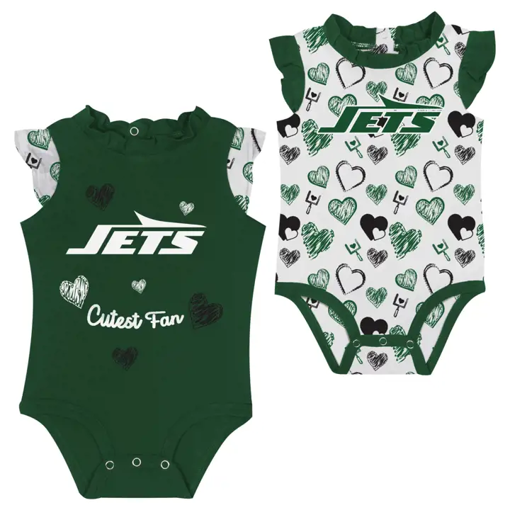 New York Jets NFL NB Happy Hearts Volants Ensemble 2 pièces VERT