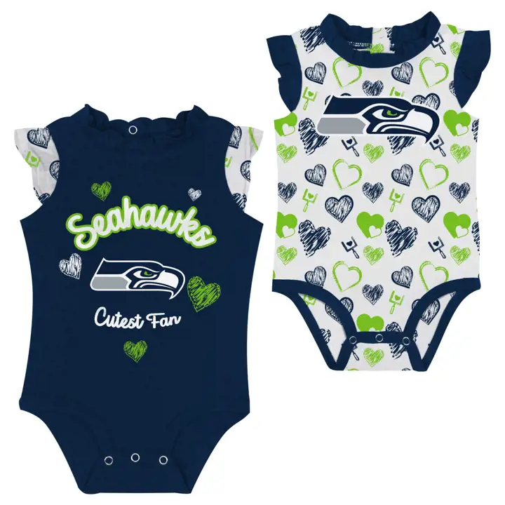 Seattle Seahawks NFL NB Ensemble 2 pièces volanté Cœurs joyeux BLEU MARINE
