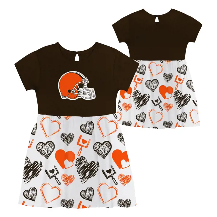 Robe imprimée enfant NFL Cleveland Browns "All Heart" WHT