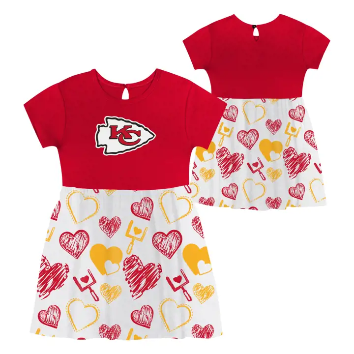 Robe imprimée enfant NFL Chiefs de Kansas City motif « All Heart » BLANC