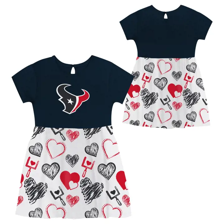 Robe imprimée enfant NFL Houston Texans motif « All Heart » Blanc