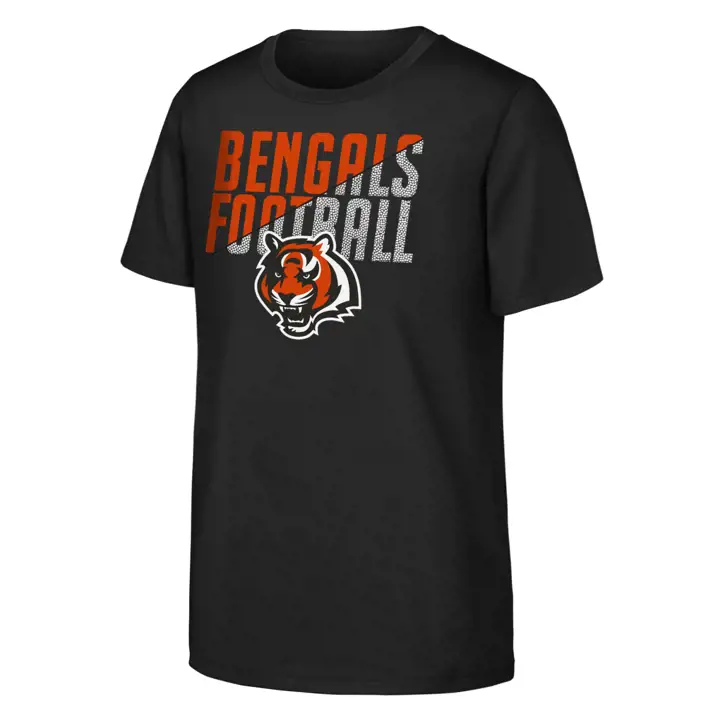 T-shirt de football NFL pour jeunes Cincinnati Bengals, Noir