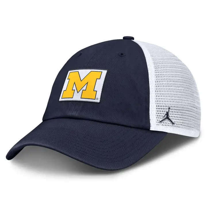 Casquette trucker Michigan Wolverines NCAA NK Primetime Club bleu marine/blanc