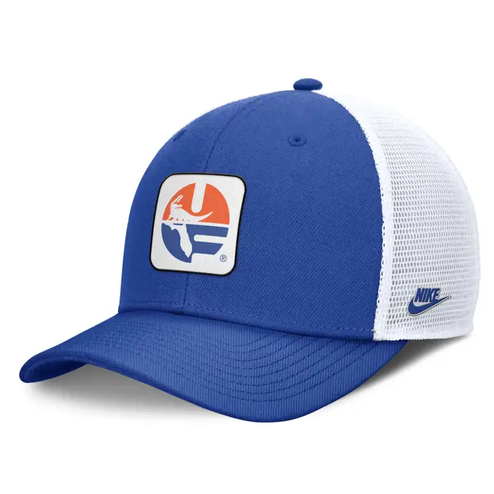 Florida Gators NCAA NK Legacy Rise Patch Trucker RBL/WHT