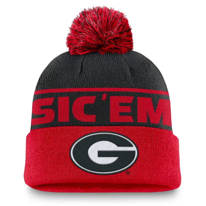 Bonnet à pompon tricoté local NCAA NK Georgia Bulldogs - Noir