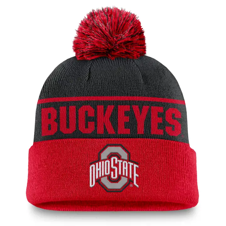 Bonnet Ohio State Buckeyes NCAA NK à pompon noir
