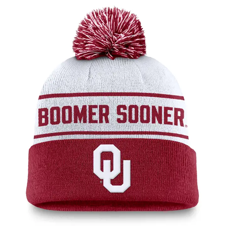 Oklahoma Sooners NCAA NK Bonnet à pompon local BLANC