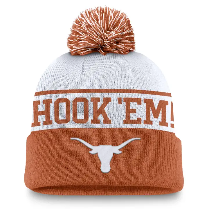 Texas Longhorns NCAA NK Bonnet à pompon local BLANC