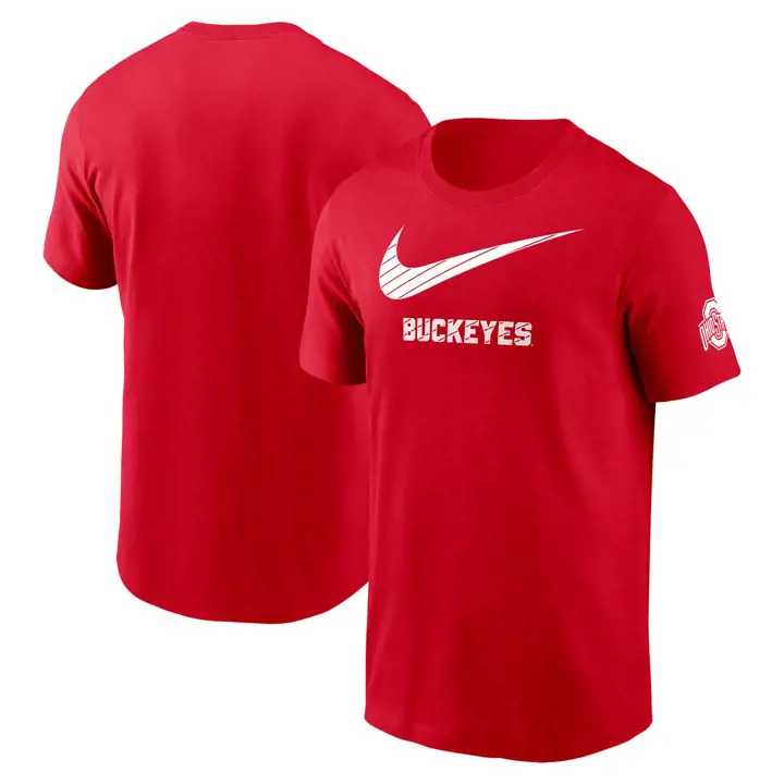 T-shirt en coton OHIO STATE BUCKEYES NCAA 2-HIT WORDMARK 24 ROUGE