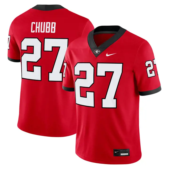 MAILLOT DE JOUEUR NCAA DES GEORGIA BULLDOGS Nick Chubb ROUGE