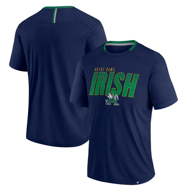 T-shirt en polyester Notre Dame Fighting Irish NCAA Fade Dot bleu marine