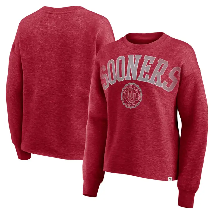 Sweat-shirt ras du cou surdimensionné Oklahoma Sooners NCAA Femme CRIM