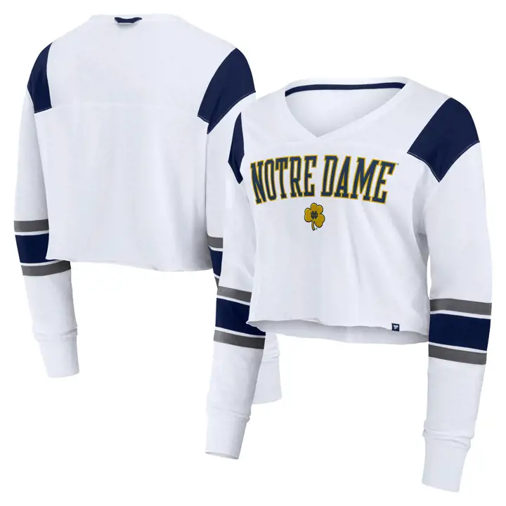 Haut à manches longues color block extensible Notre Dame Fighting Irish NCAA pour femme
