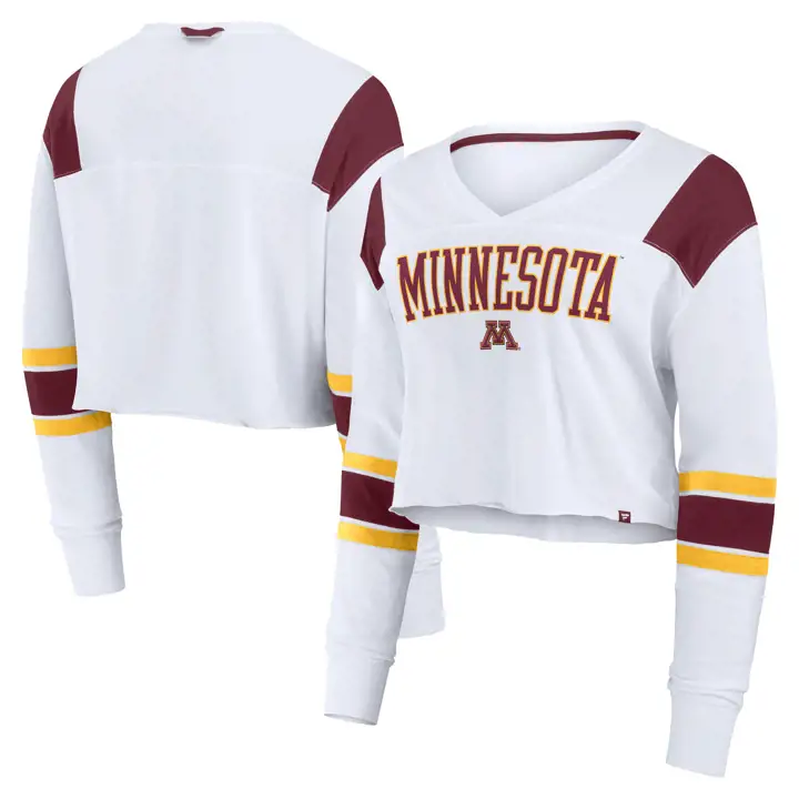 Haut à manches longues color block extensible pour femme NCAA Golden Gophers du Minnesota