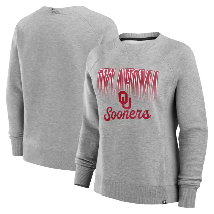 Oklahoma Sooners NCAA Women's Hit Hard Crew Gris Foncé