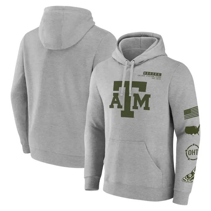 Sweat-shirt à capuche Texas A&M Aggies NCAA OHT Badge GRIS