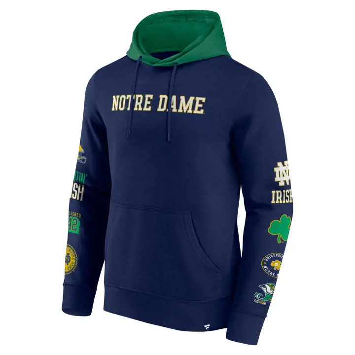 Sweat à capuche bicolore Notre Dame Fighting Irish NCAA Marine