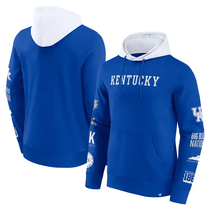 Chandail à capuchon à blocs de couleur avec insigne NCAA Kentucky Wildcats RBL