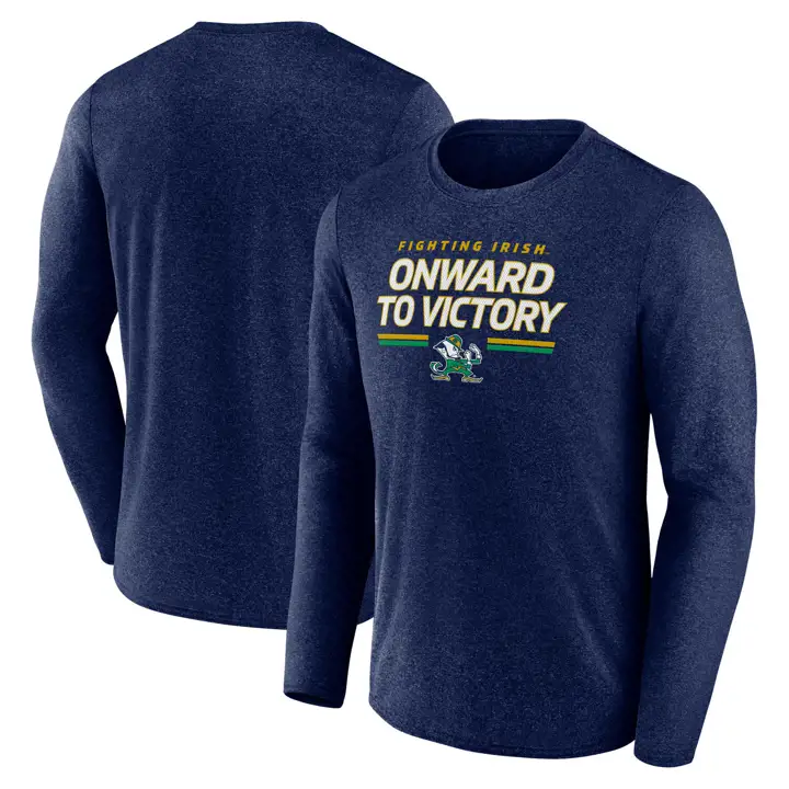 T-shirt à manches longues de défenseur NCAA Notre Dame Fighting Irish marine