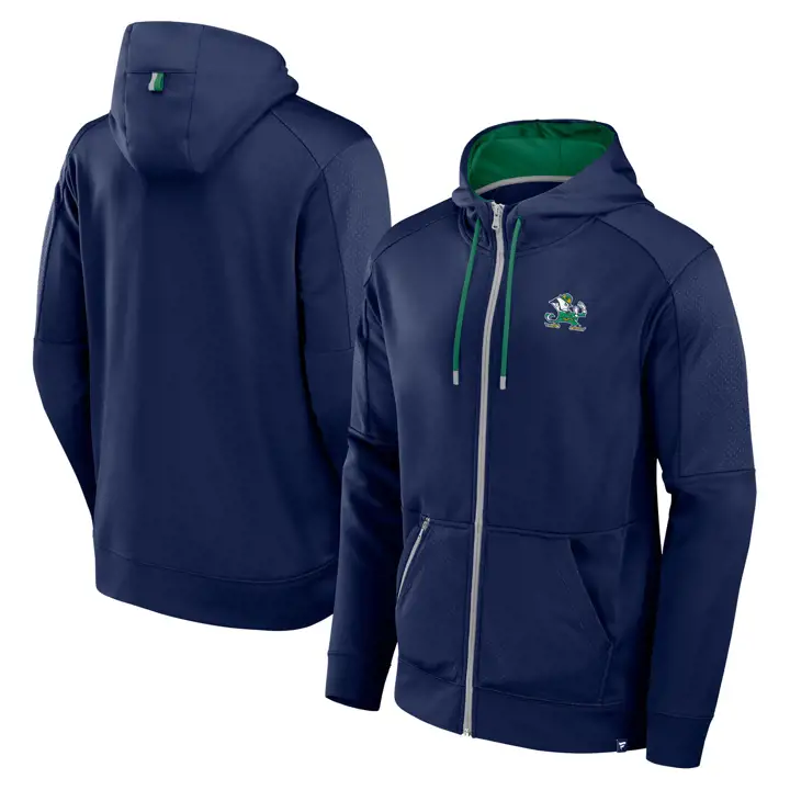 Notre Dame Fighting Irish NCAA Blouson Entièrement Zippé Marine