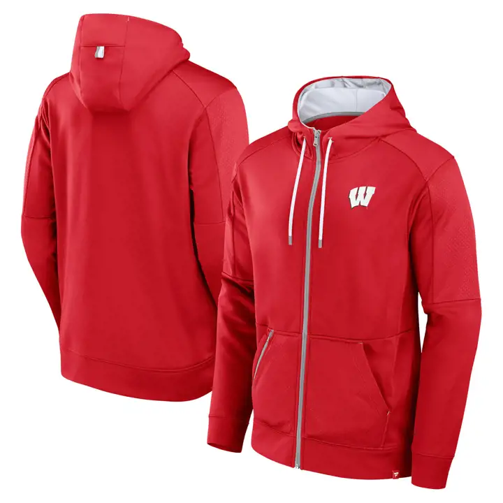 Wisconsin Badgers NCAA Défenseur Fermeture éclair Intégrale ROUGE