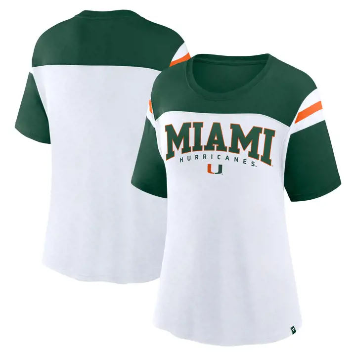 T-shirt blanc « Winning Gear » pour femme des Hurricanes de Miami (NCAA)