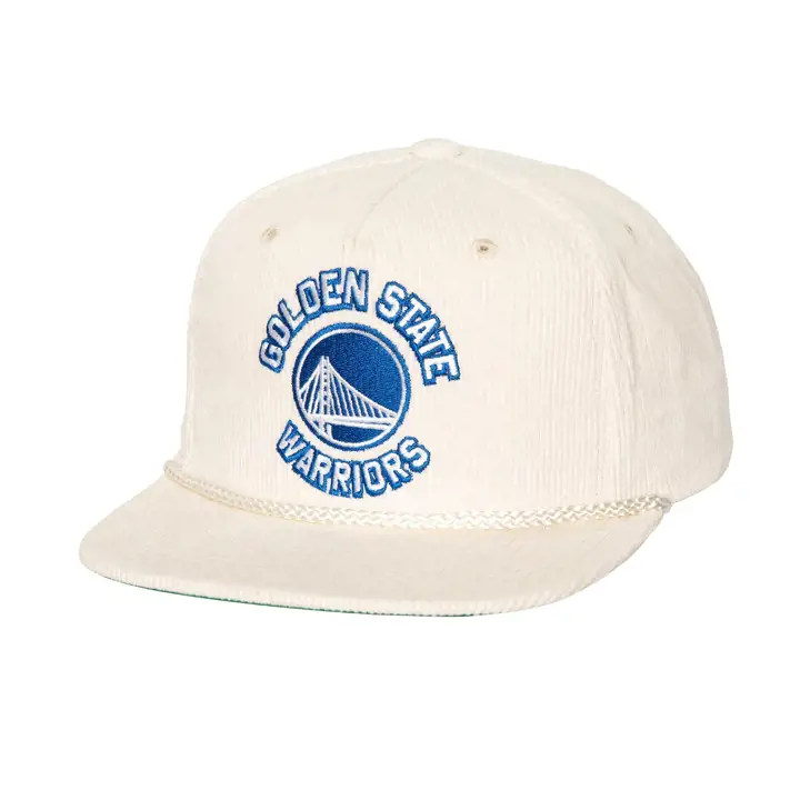 Golden State Warriors NBA MN Casquette à visière plate et corde - ivoire/ivoire