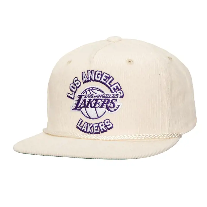 Los Angeles Lakers NBA MN Casquette à Visière Plate Cordée Détachée ivo/ ivo/