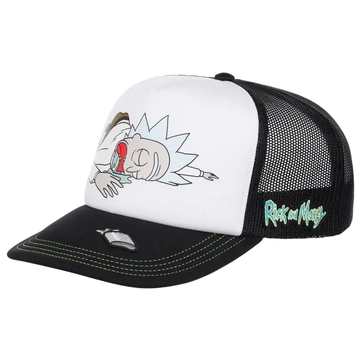Rick & Morty R&M Casquette Trucker en Mousse BLC/NOIR Rick Bourré