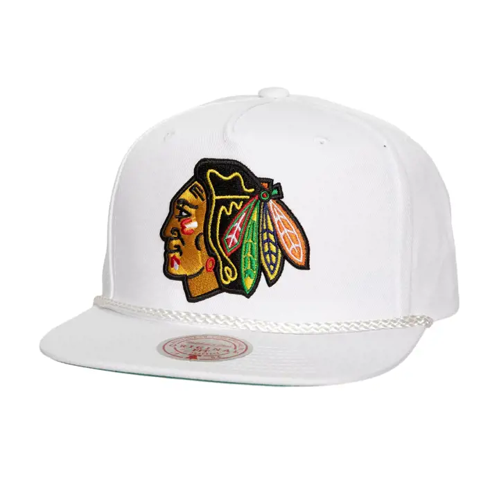 CHICAGO BLACKHAWKS LNH MN Casquette de golf en corde blanche actuelle