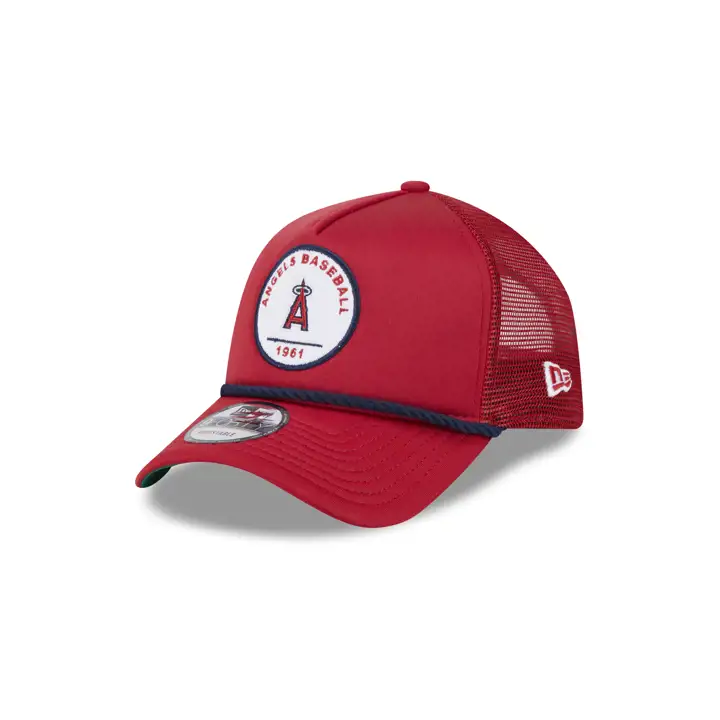 Los Angeles Angels MLB New Era Patch 9FORTY Casquette filet à corde ROUGE