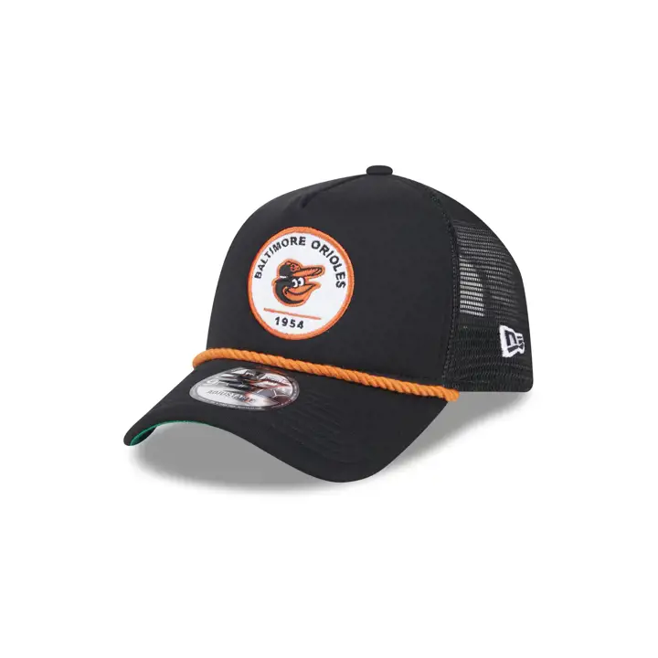 Casquette Trucker 9FORTY New Era Patch MLB Baltimore Orioles Noire
