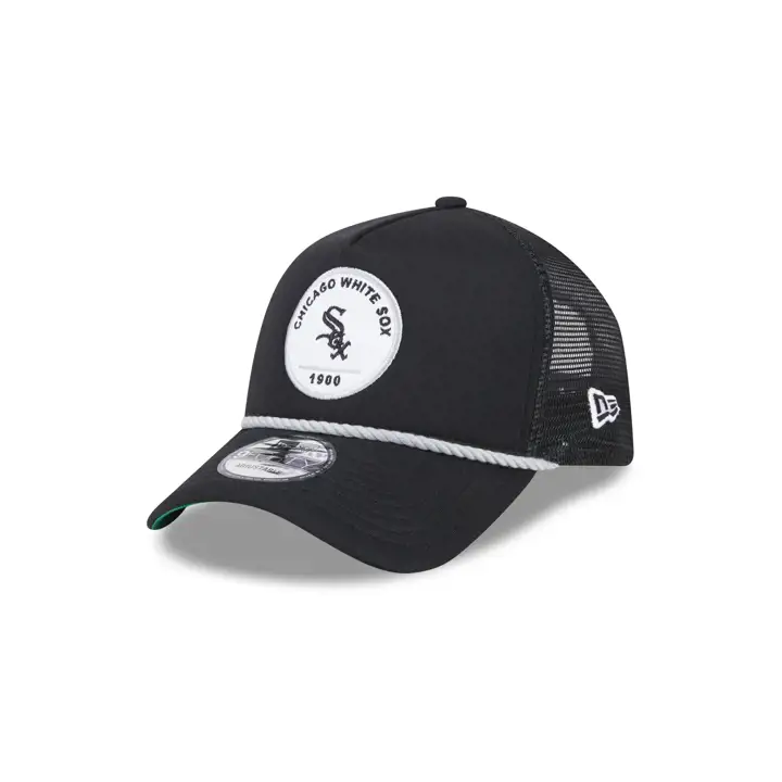 Chicago White Sox MLB New Era Patch 9FORTY Rope Trucker NOIR