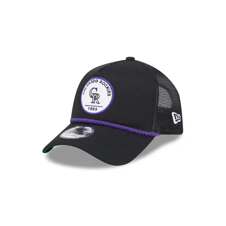 Casquette trucker New Era Patch 9FORTY Rope Colorado Rockies MLB noire