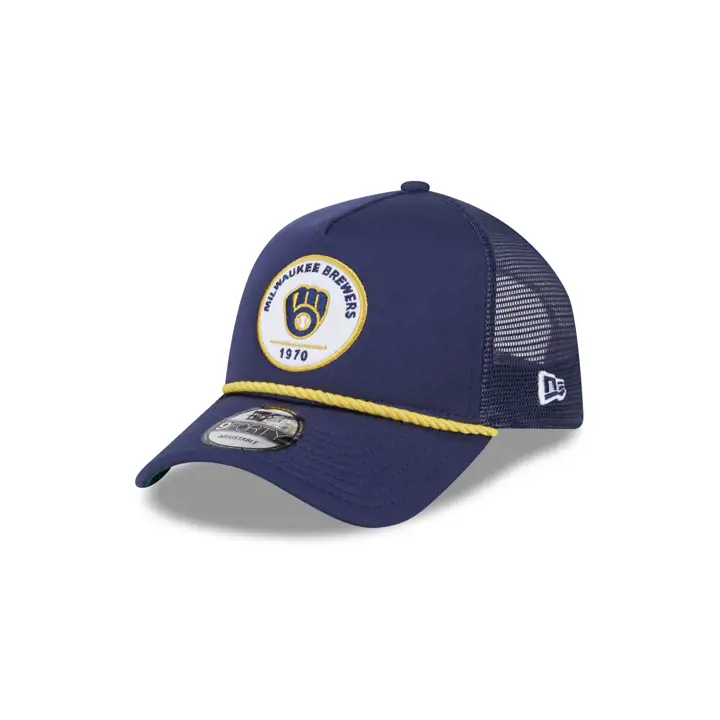 Milwaukee Brewers MLB New Era Casquette Trucker 9FORTY Rope NAVY