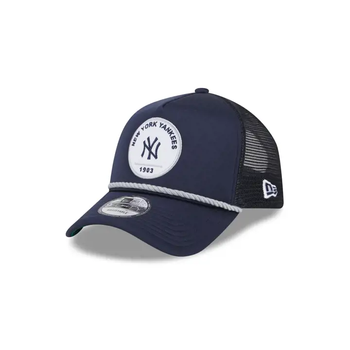 New York Yankees MLB New Era Patch 9FORTY Rope Trucker BLEU MARINE
