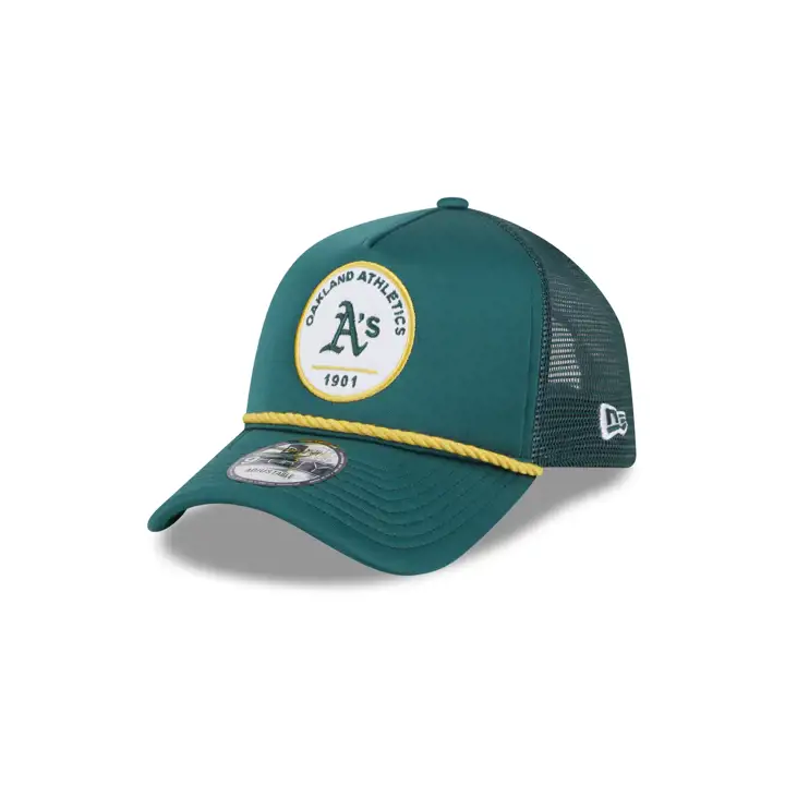 Casquette Oakland Athletics MLB New Era Patch 9FORTY Rope Trucker DKGR