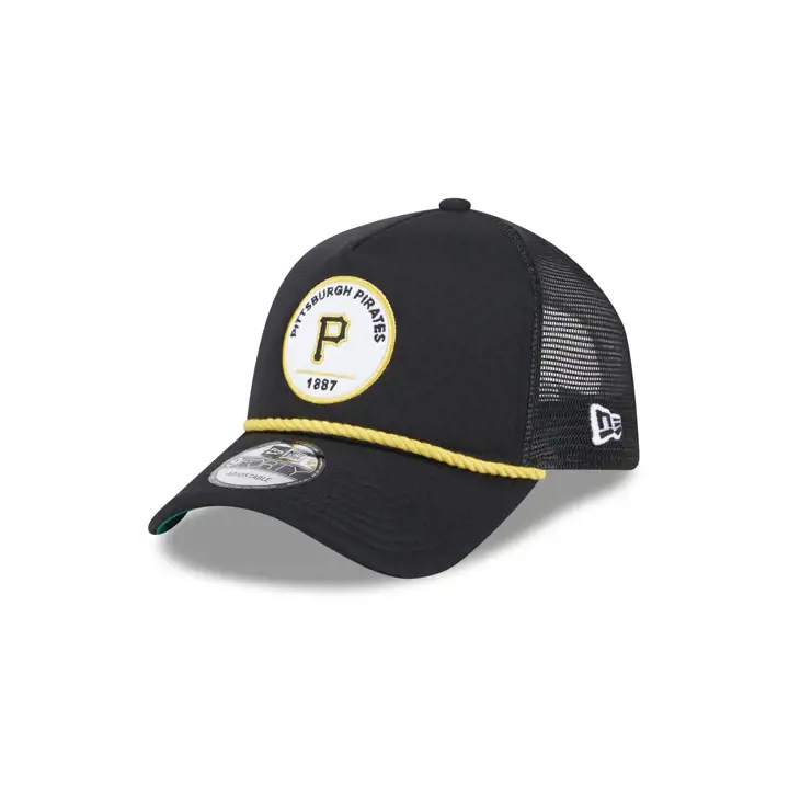 Casquette Pittsburgh Pirates MLB New Era Patch 9FORTY Trucker corde noire