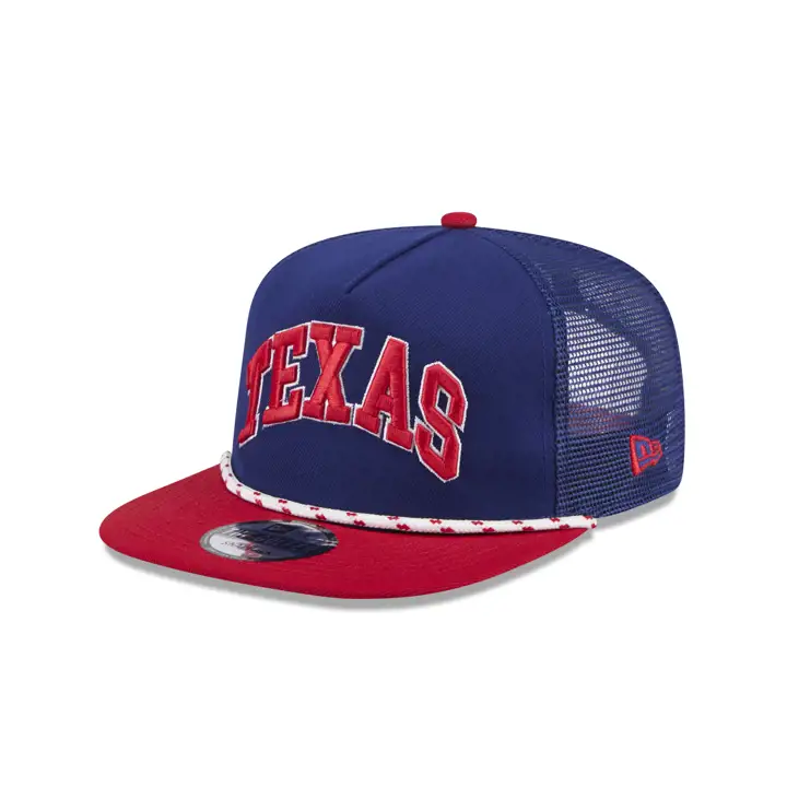 Texas Rangers MLB New Era TT Wordmark Mesh Rope Golfer RED