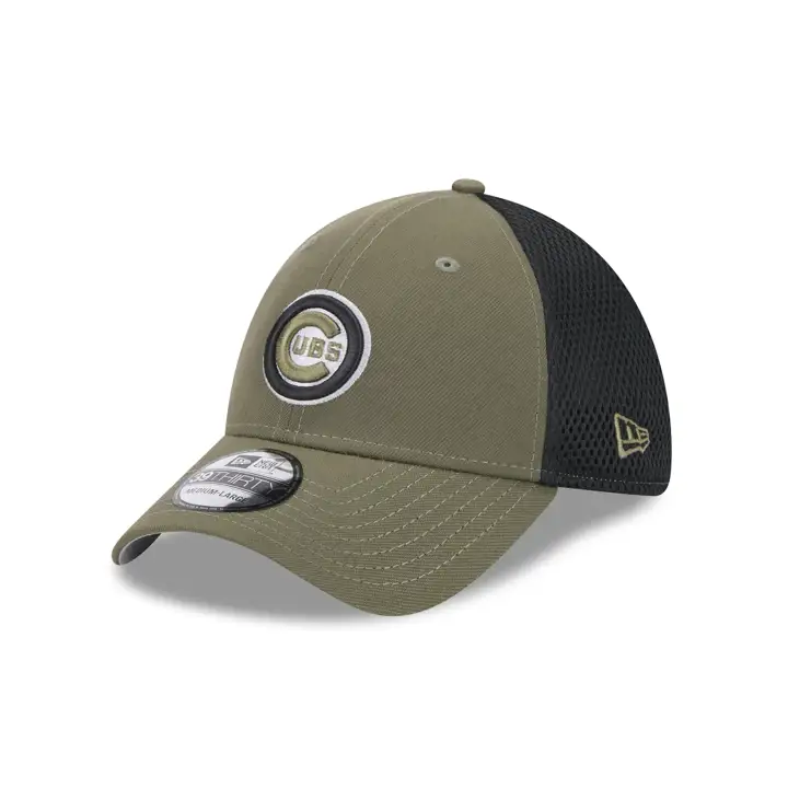 Casquette Chicago Cubs MLB New Era 39THIRTY Neo olive/noire