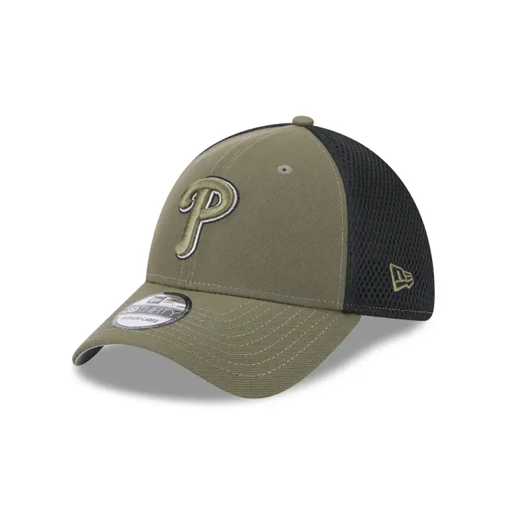 Philadelphia Phillies MLB New Era Olive/Black 39THIRTY Neo O