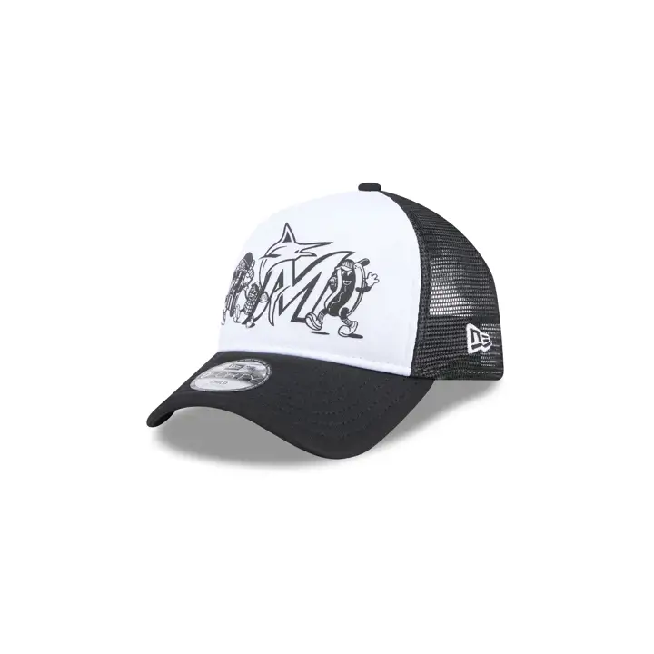 Miami Marlins MLB New Era YTH Snack Parade 9FORTY Trucker WH