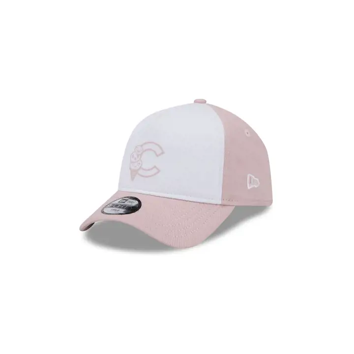 Casquette New Era 9FORTY Chicago Cubs MLB enfant rose et blanche