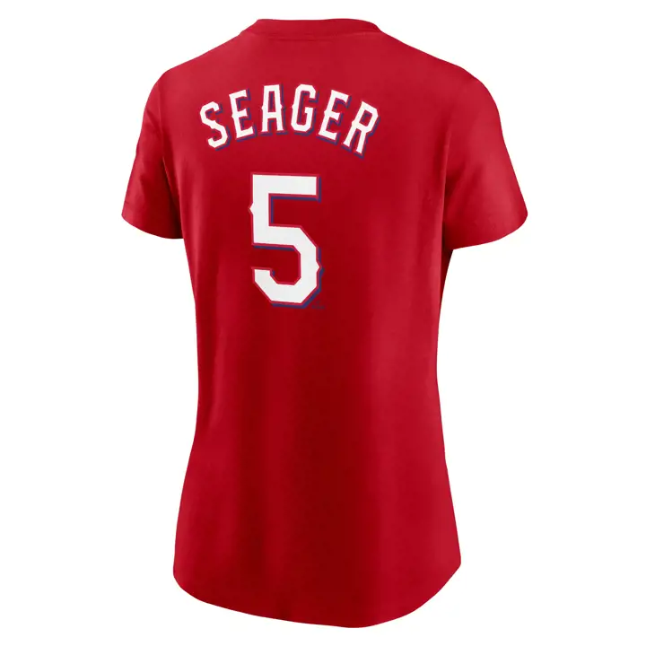 T-shirt Texas Rangers MLB pour femme, N&N joueur 23 Corey Seager