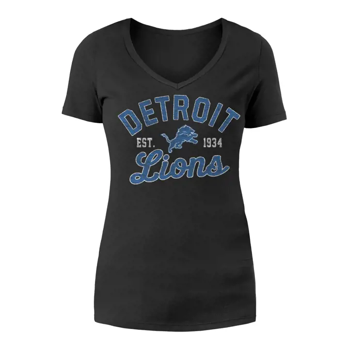 T-shirt femme NFL New Era Scirpt Detroit Lions NOIR