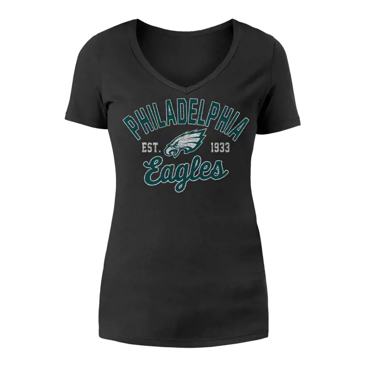 T-shirt femme NFL New Era Philadelphia Eagles Script noir