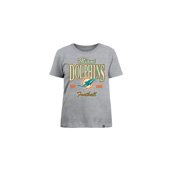 T-shirt New Era Script Femme NFL des Miami Dolphins - Noir