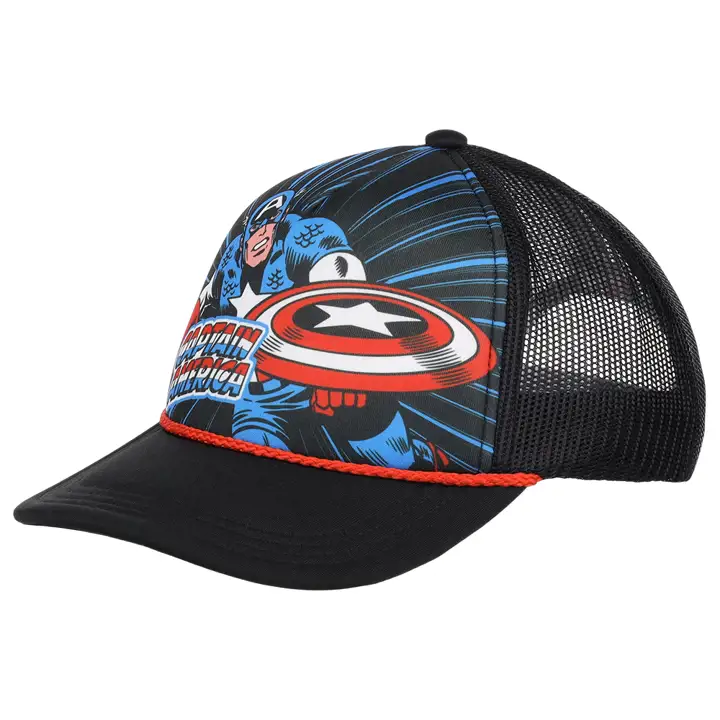 Captain America Youth Big Print Foam Trucker AST/BLK