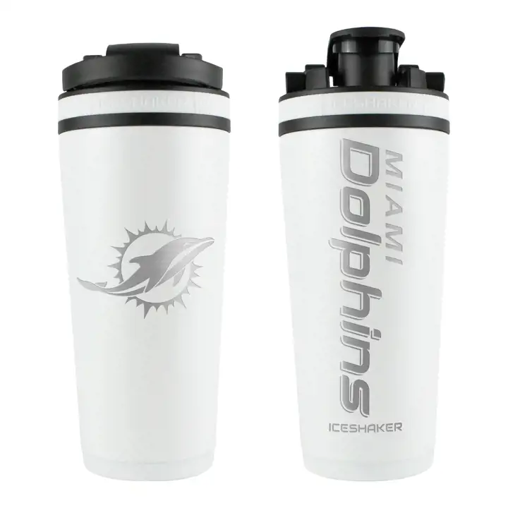 Bouteille shaker en acier inoxydable gravée 26oz Miami Dolphins